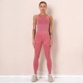 Ladies Gym Wear Sets Summer Outfit Ripped Legging Tank Top And Leggings Gym Two Piece Legging Set For Women